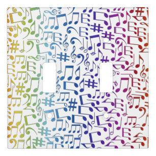 Colorful Music Notes Musicians Music Lovers Light Switch Cover