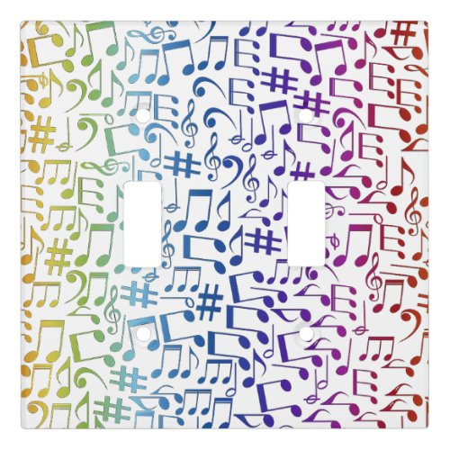 Colorful Music Notes Musicians Music Lovers Light Switch Cover