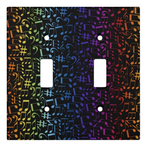 Colorful Music Notes Musicians Music Lovers Light Switch Cover