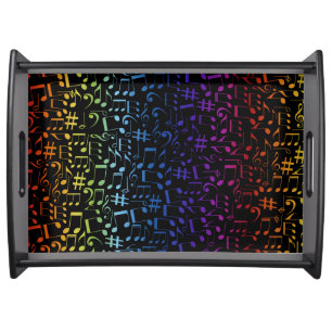 Colorful Music Notes Musicians Music Lovers Serving Tray