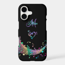 Colorful Music Notes n Clef Heart Monogram