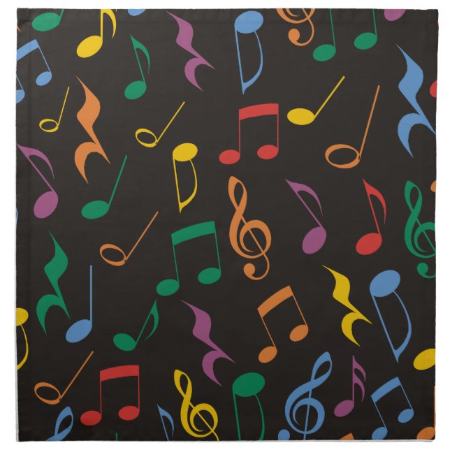 Colorful Music Notes Napkin (Front)
