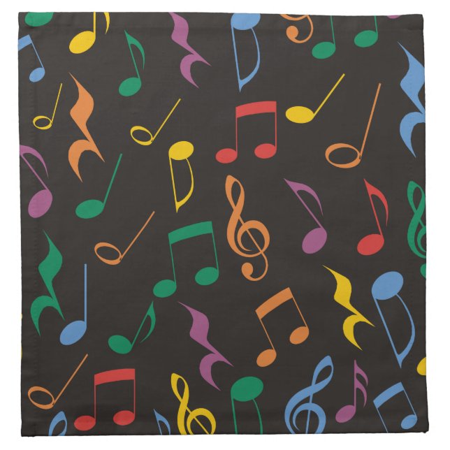 Colorful Music Notes Napkin (Front)