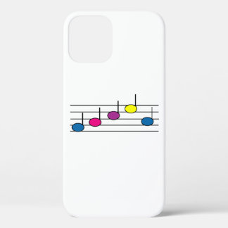 Colorful Music Notes on Staff Pattern iPhone 12 Case