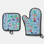 Colorful Music Notes Oven Mitts