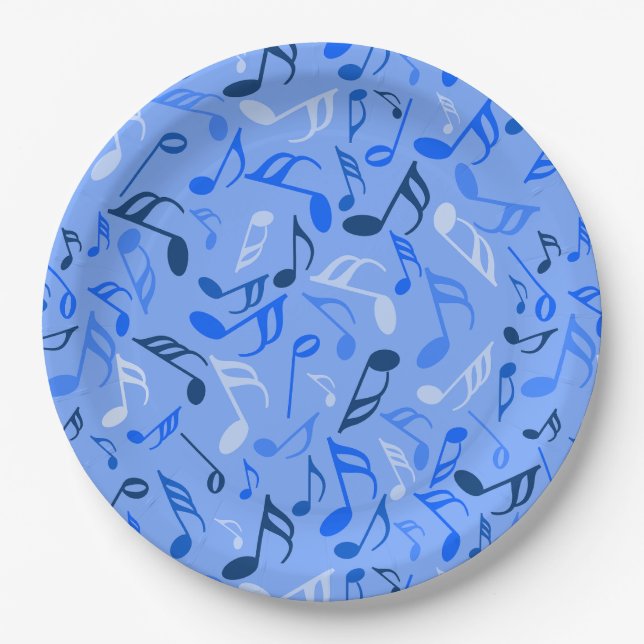 Colorful Music Notes  Paper Plates (Front)