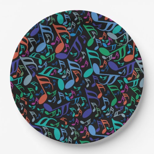 Colorful Music Notes Paper Plates