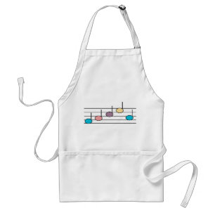 Colorful Music Notes Pastel Modern Pattern Adult Apron