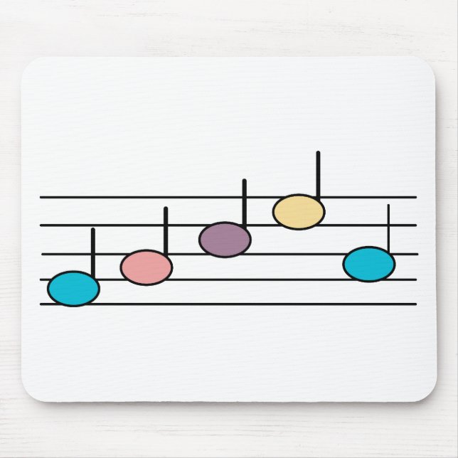 Colorful Music Notes Pastel Pattern Mouse Pad (Front)