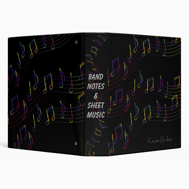 Colorful Music Notes Personalized Binder (Background)