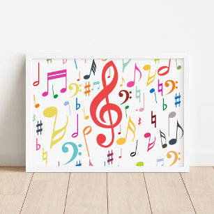Colorful Music Notes Poster
