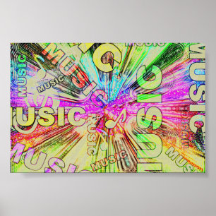 Colorful Music Notes Poster