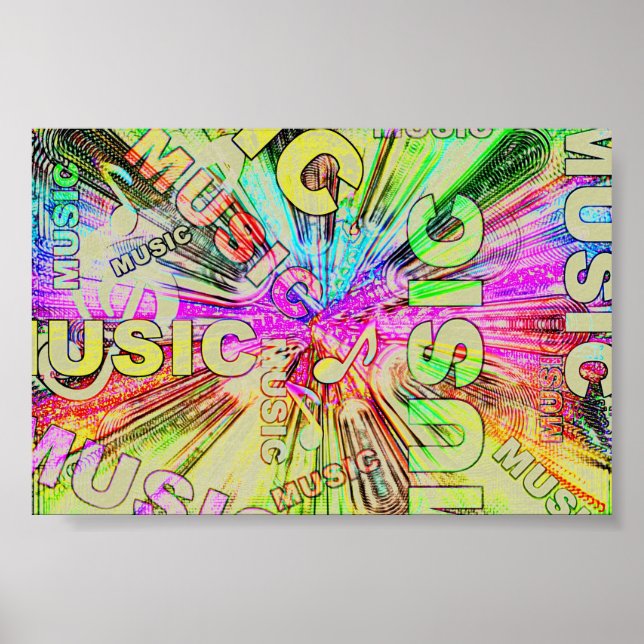 Colorful Music Notes Poster (Front)