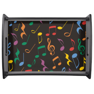 Colorful Music Notes Serving Tray