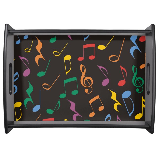 Colorful Music Notes Serving Tray (Front)