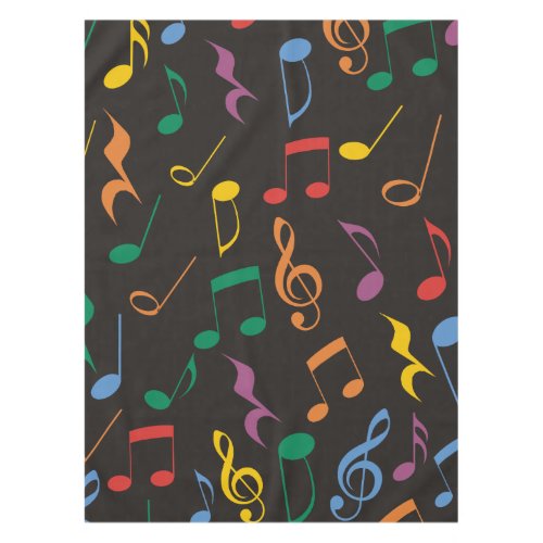 Colorful Music Notes Tablecloth