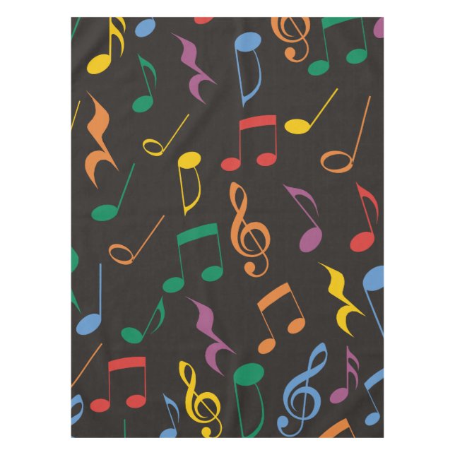Colorful Music Notes Tablecloth (Front)