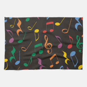 Colorful Music Notes Towel