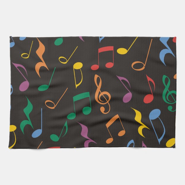 Colorful Music Notes Towel (Horizontal)