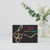 Colorful Music Notes Treble String Artist Art Song Business Card (Standing Front)