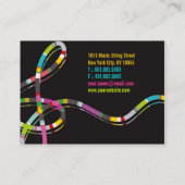 Colorful Music Notes Treble String Artist Art Song Business Card (Back)