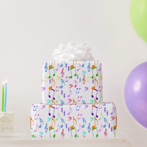 Colorful Music Notes Wrapping Paper