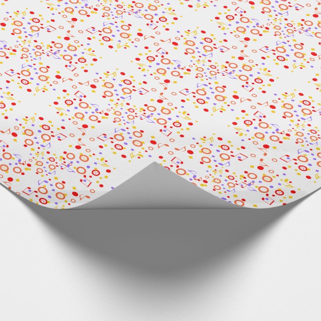 Colorful Music Notes Wrapping Paper (Corner)