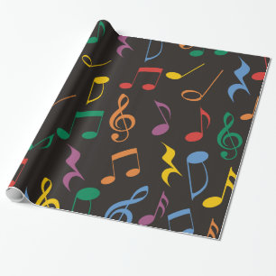 Colorful Music Notes Wrapping Paper