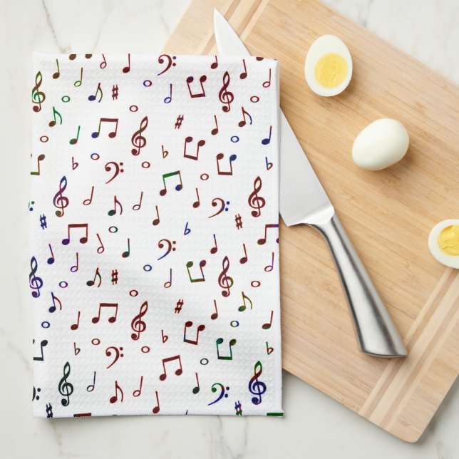 Colorful music pattern kitchen towel (Quarter Fold)