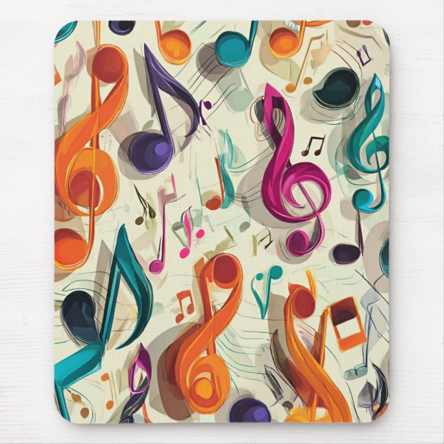 Colorful Music Pattern Mouse Pad (Front)