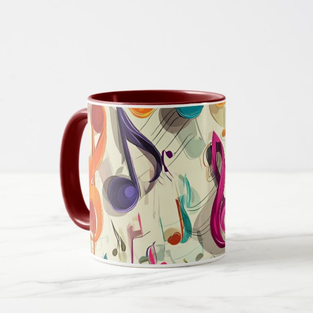 Colorful Music Pattern Mug (Front Left)