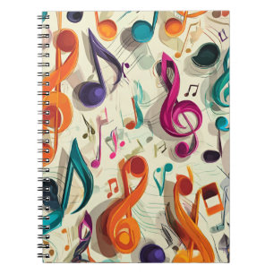 Colorful Music Pattern Notebook