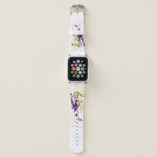 Colorful music splatter apple watch band