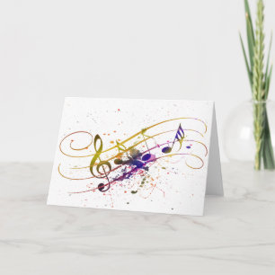 Colorful music splatter card
