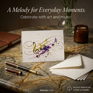 Colorful music splatter card
