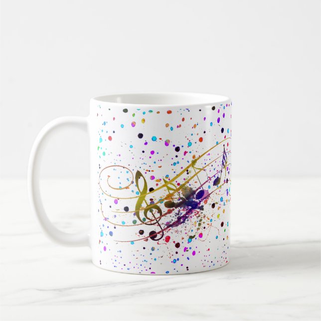 Colorful music splatter coffee mug (Left)