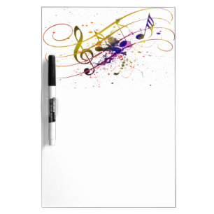 Colorful music splatter dry erase board