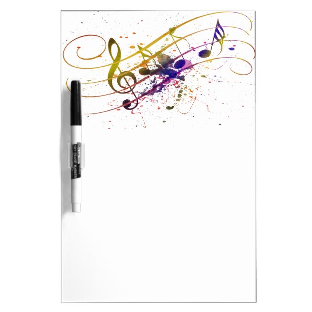 Colorful music splatter dry erase board (Front)