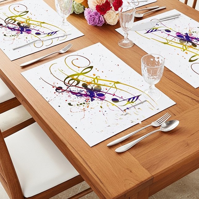 Colorful music splatter paper placemat (Creator Uploaded)