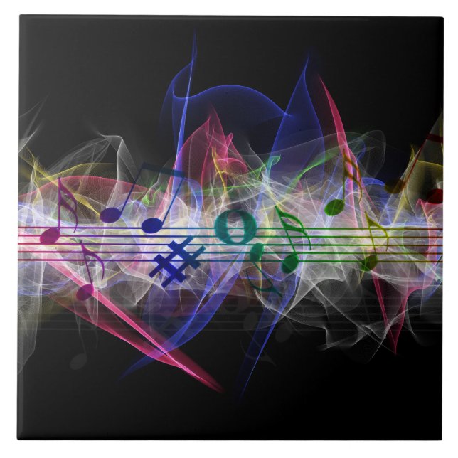 Colorful Music Style Ceramic Tile (Front)