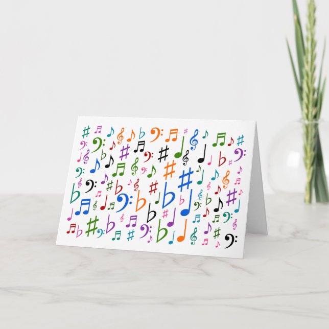 Colorful Music Symbols + "Happy Mother’s Day!" Card (Front)