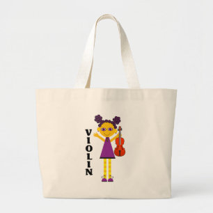 Colorful Music Violin Tote Bag