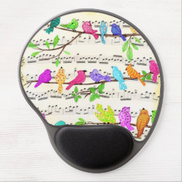 Colorful Musical Birds Gel Mouse Pad Spring