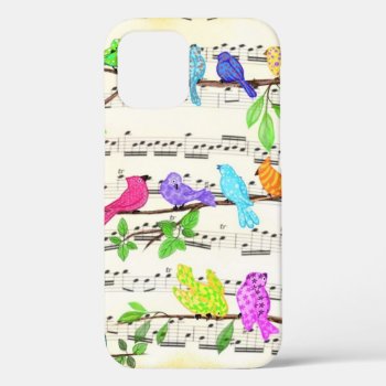 Colorful Musical Birds Iphone Case by Migned at Zazzle