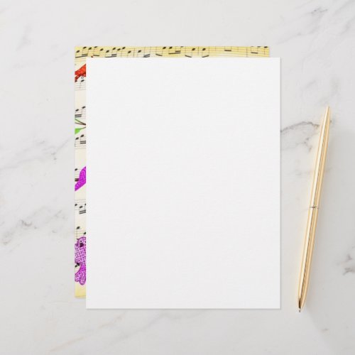 Colorful Musical Birds Letterhead Spring