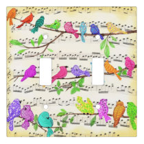 Colorful Musical Birds Light Switch Cover