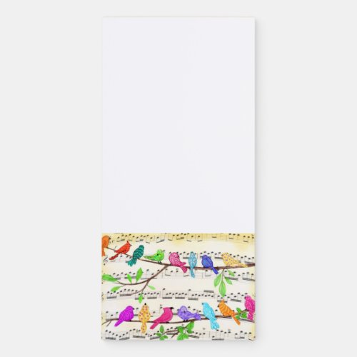 Colorful Musical Birds Magnetic Notepad Spring