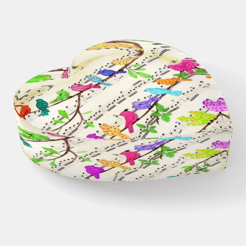 Colorful Musical Birds Paperweight Spring