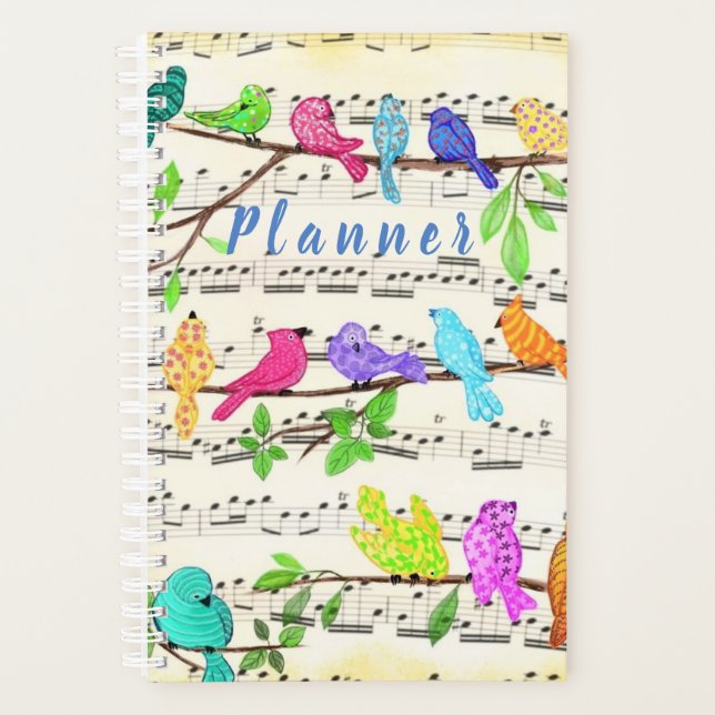 Colorful Musical Birds Planner (Front)