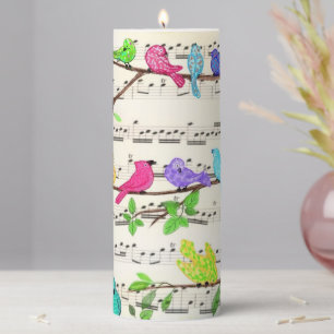 Colorful Musical Birds Symphony Candle